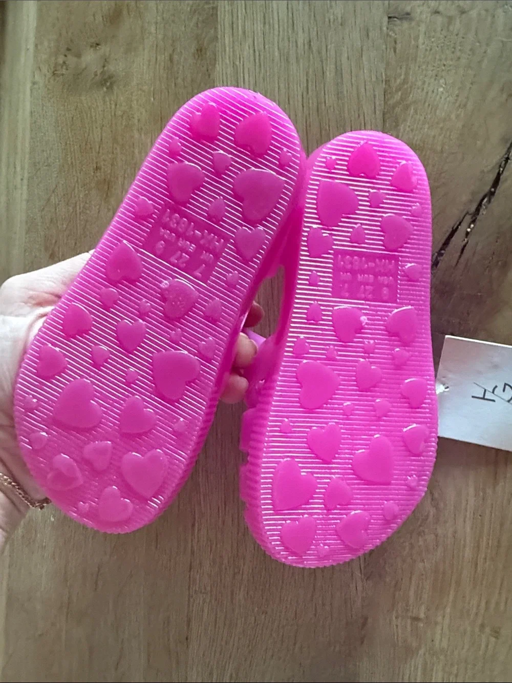 NWT Happily Grey Kids Pink Jelly Sandals with Smiley Flowers